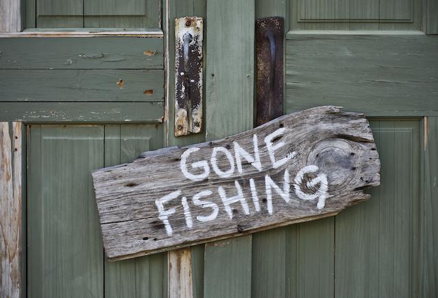 Gone fishing sign